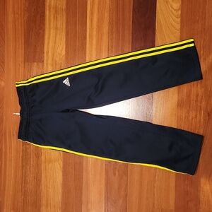 Adidas Boys Navy and Yellow Fleece Athletic Pants Size S (8)